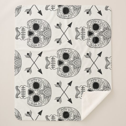 Mexikanischer Schädeltag Sherpadecke (Vorderseite)