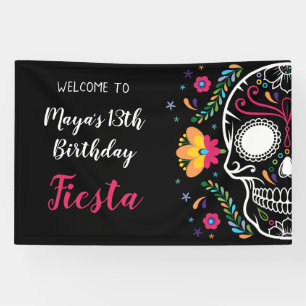Mexikanischer Schäferfloral Fiesta zum Geburtstag Banner