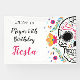 Mexikanischer Schäferfloral Fiesta zum Geburtstag Banner