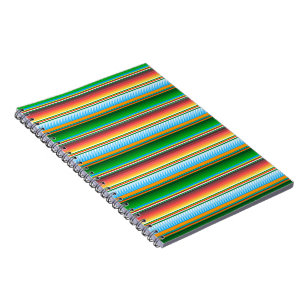 Mexikanischer Serape Horizontale Linien Farbige Mu Notizblock
