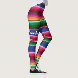 Mexikanischer Serape IHRER NAMEN Leggings Frauenhe