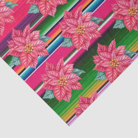 Mexikanischer Serape Poinsettia Mexiko Weihnachten Seidenpapier (Ausschnitt)