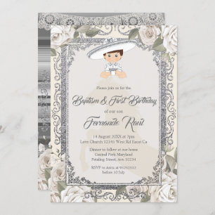 Mexikanischer Silver Fiesta Boy Taufe und Geburtst Einladung