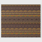 Mexikanischer Stamm Brown Gold Green Geschenkpapier (Flach)