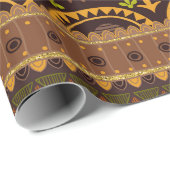 Mexikanischer Stamm Brown Gold Green Geschenkpapier (Rolleneckpunkt)
