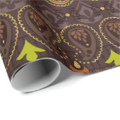 Mexikanischer Stamm Brown Gold Green Geschenkpapier (Rolleneckpunkt)