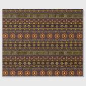 Mexikanischer Stamm Brown Gold Green Geschenkpapier (Flach)