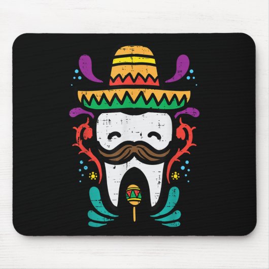 Mexikanischer Stand Funny Cinco De Mayo Dentist De Mousepad (Vorne)