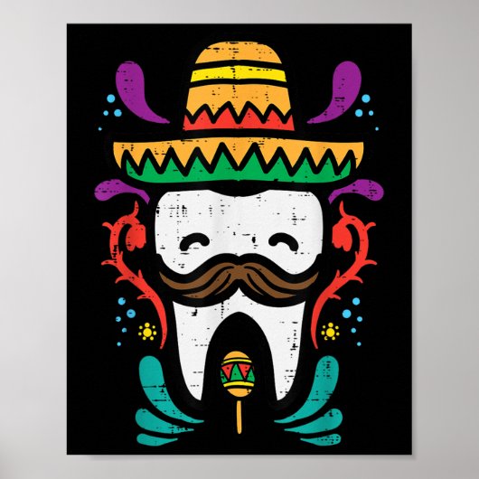 Mexikanischer Stand Funny Cinco De Mayo Dentist De Poster (Vorne)