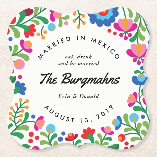 mexikanischer Stickerei-Bar-Untersetzer Untersetzer (Vorderseite)