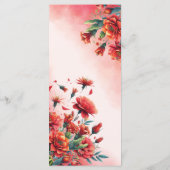 Mexikanischer Stil Quinceañera Red Menükarte (Rückseite)