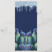 Mexikanischer Stil Quinceñera Royal Blue Menükarte (Rückseite)