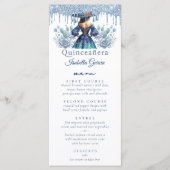 Mexikanischer Stil Quinceñera Royal Blue Menükarte (Vorderseite)