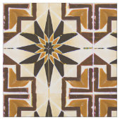 mexikanischer Stil Simulated Mosaic Neutral Browns Stoff (Nahaufnahme)