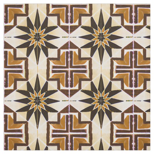 mexikanischer Stil Simulated Mosaic Neutral Browns Stoff (Muster)