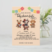 Mexikanischer Tag der Dead Baby Shower Fiesta Einladung (Stehend Vorderseite)