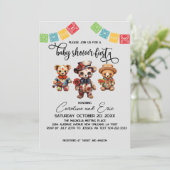 Mexikanischer Tag der Dead Baby Shower Fiesta Einladung (Stehend Vorderseite)