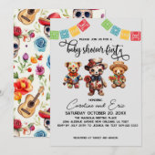 Mexikanischer Tag der Dead Baby Shower Fiesta Einladung (Vorne/Hinten)