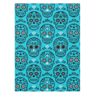 Mexikanischer Tag der Toten Calavera Blumiger Tote Tischdecke