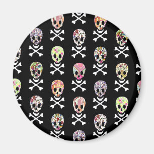 Mexikanischer Tag der Toten Totenkopf Kreuzknochen Magnet