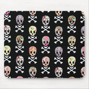 Mexikanischer Tag der Toten Totenkopf Kreuzknochen Mousepad