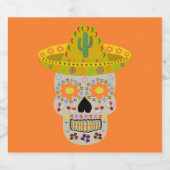 Mexikanischer Tag des Toten Schädels Bierflaschenetikett (Einzelnes Label)