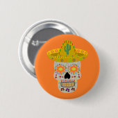 Mexikanischer Tag des Toten Schädels Button (Vorne & Hinten)