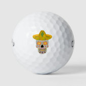 Mexikanischer Tag des Toten Schädels Golfball (Vorderseite)