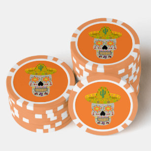 Mexikanischer Tag des Toten Schädels Pokerchips