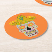 Mexikanischer Tag des Toten Schädels Runder Pappuntersetzer (Angewinkelt)