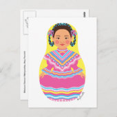 Mexikanischer Tänzer Matryoshka Postcard Postkarte (Vorne/Hinten)