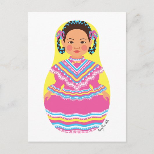 Mexikanischer Tänzer Matryoshka Postcard Postkarte (Vorderseite)