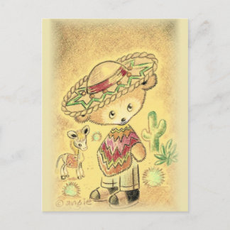 Mexikanischer Teddybär in Sombrero Postkarte