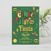 Mexikanischer Themenkomplex 5 de Mayo Fiesta Einla Einladung (Stehend Vorderseite)
