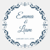 Mexikanischer Ton Hochzeitsaufkleber – Papel Picad Runder Aufkleber (Vorderseite)