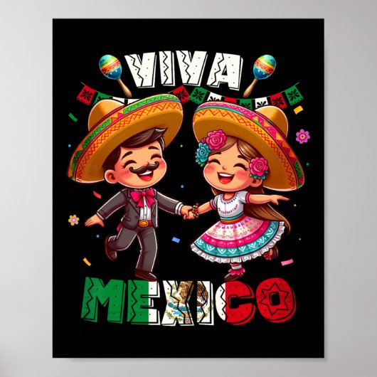 Mexikanischer Unabhängigkeitstag Viva Mexico Poster (Vorne)