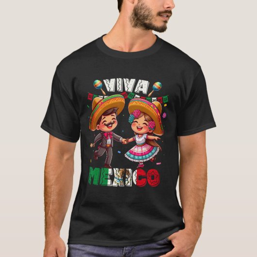 Mexikanischer Unabhängigkeitstag Viva Mexico T-Shirt (Vorderseite)