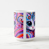 Mexikanischer Volkskunst Abstrakt Kitty Cat Talave Kaffeetasse (Mittel)