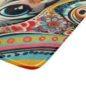 Mexikanischer Volkskunst Abstrakt Kitty Cat Talave Schneidebrett (Ecke)