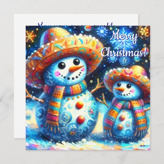 Mexikanischer Volkskunst Snowmen Personalisiert (Vorne/Hinten)