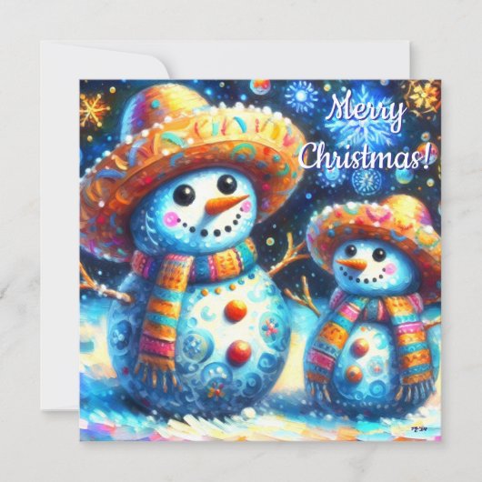 Mexikanischer Volkskunst Snowmen Personalisiert (Vorderseite)