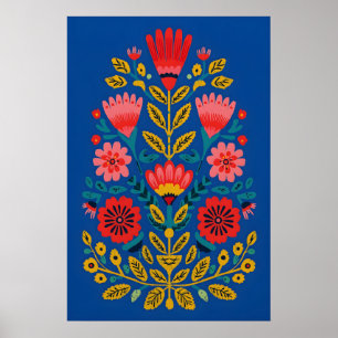 Mexikanischer Volksmund Florales Giclée-Druck Farb Poster