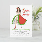 Mexikanischer Volkstänzer - 30. Geburtstag Fiesta Einladung (Stehend Vorderseite)