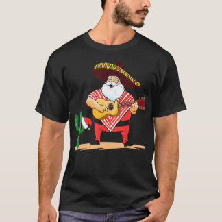 Mexikanischer Weihnachtsmann Sombrero Mustache T-Shirt