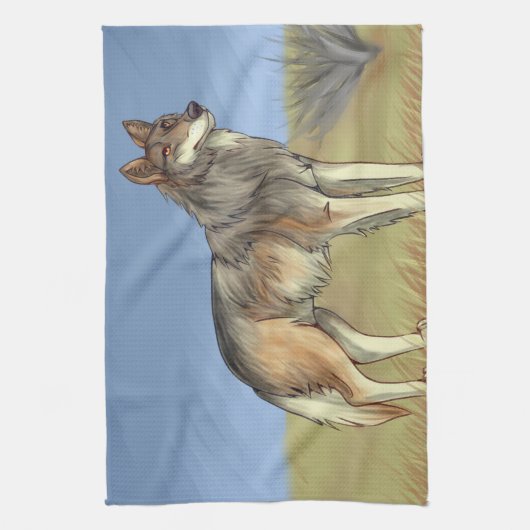 Mexikanischer Wolf Geschirrtuch (Vertikal)