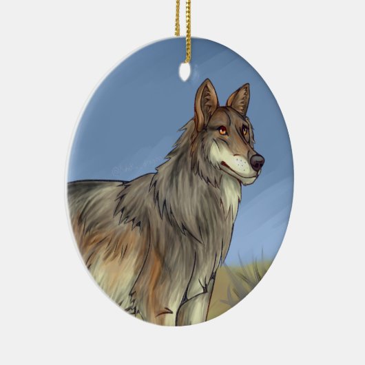 Mexikanischer Wolf Keramik Ornament (Rechts)