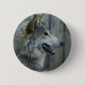 Mexikanischer Wolf-Knopf Button (Vorderseite)