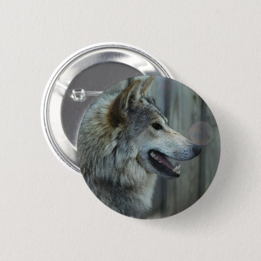 Mexikanischer Wolf-Knopf Button (Vorne & Hinten)