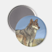 Mexikanischer Wolf Magnet (Vorderseite/Rückseite)