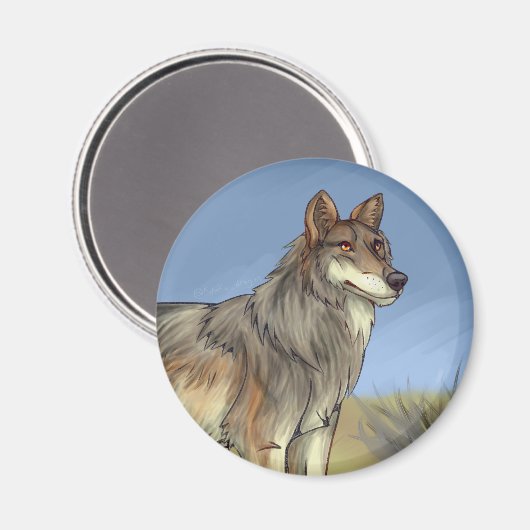 Mexikanischer Wolf Magnet (Vorderseite/Rückseite)